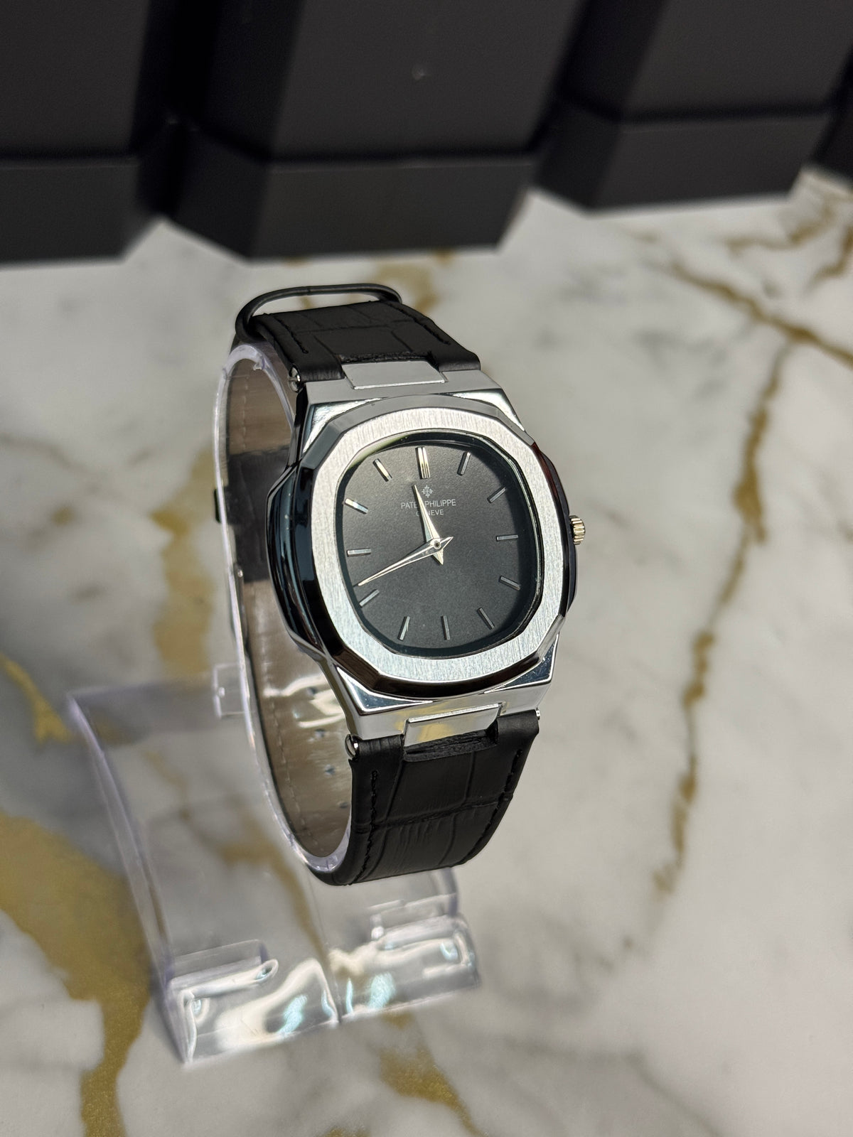Patek Slim Silver Black