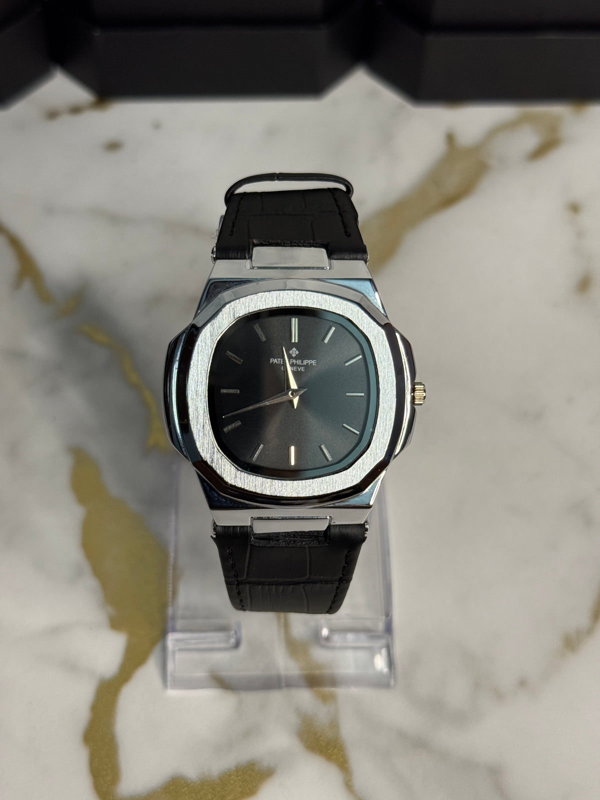 Patek Slim Silver Black