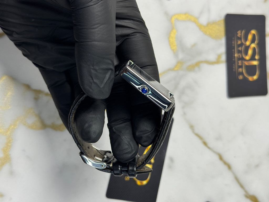 Cartier Tank plain Silver Black