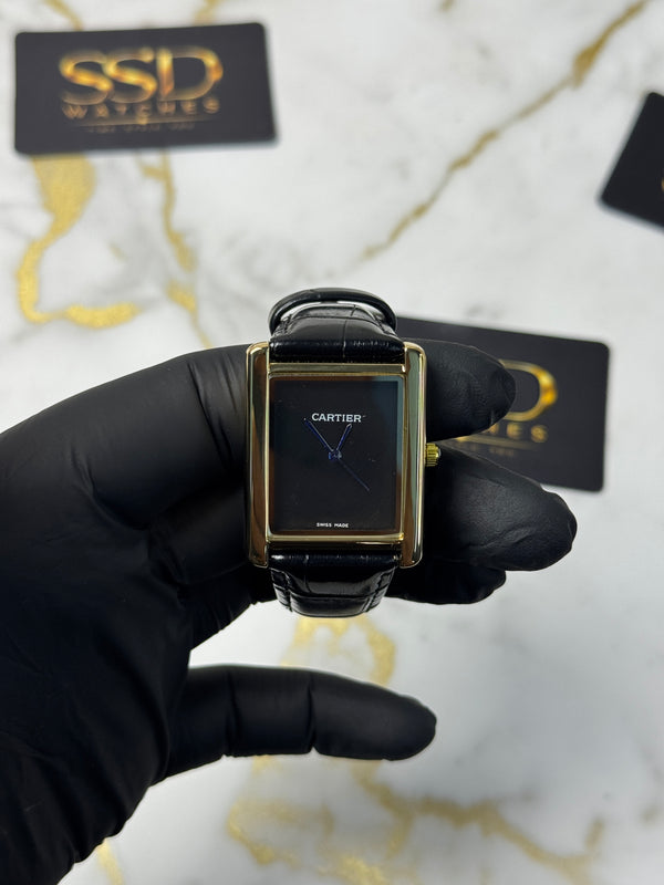 Cartier Tank Plain Gold Black